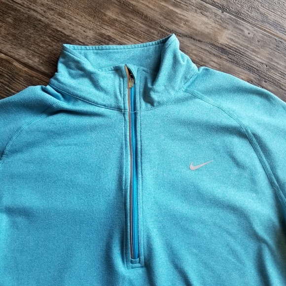 Nike Dri Fit Quarter Zip Pull-Over Blue - Picture 3 of 8